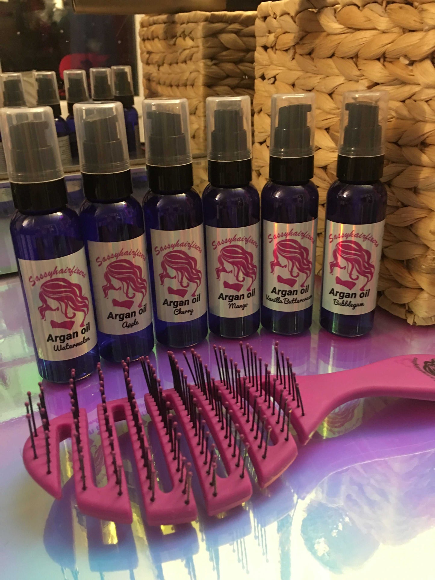 Sassyhairfixers Argan oil in 6 fragrances chose from mango, apple, cherry, bubblegum, watermelon or vanilla buttercream