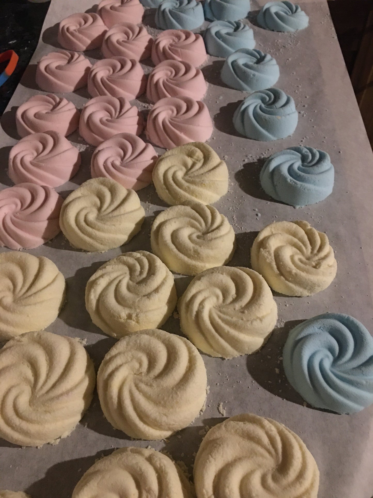 Handmade bath bomb swirl