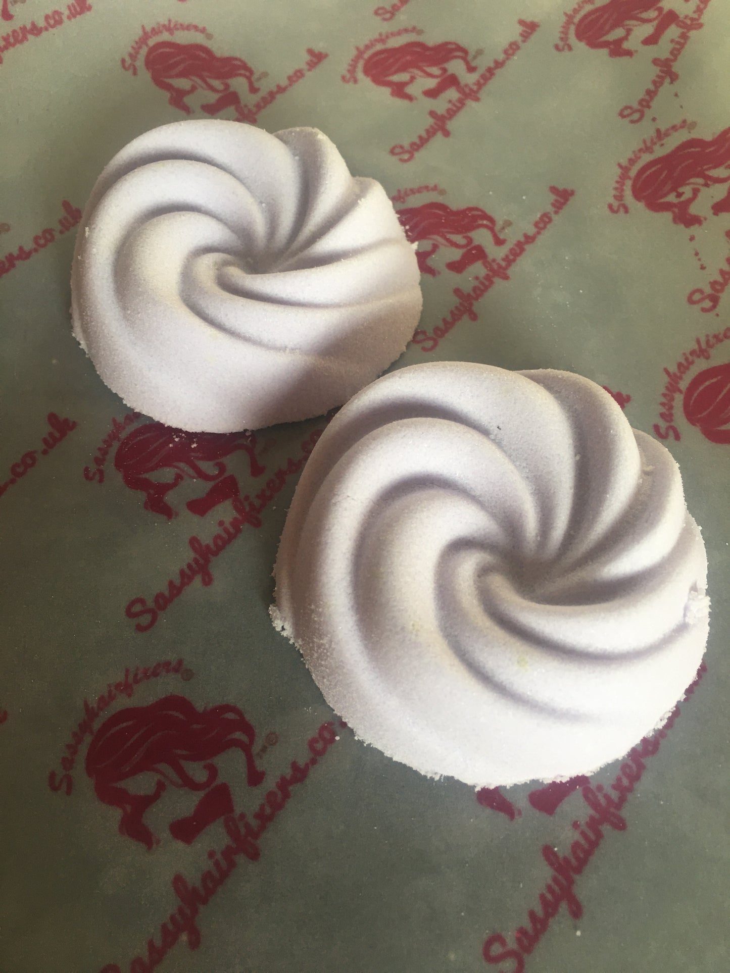 Handmade bath bomb swirl