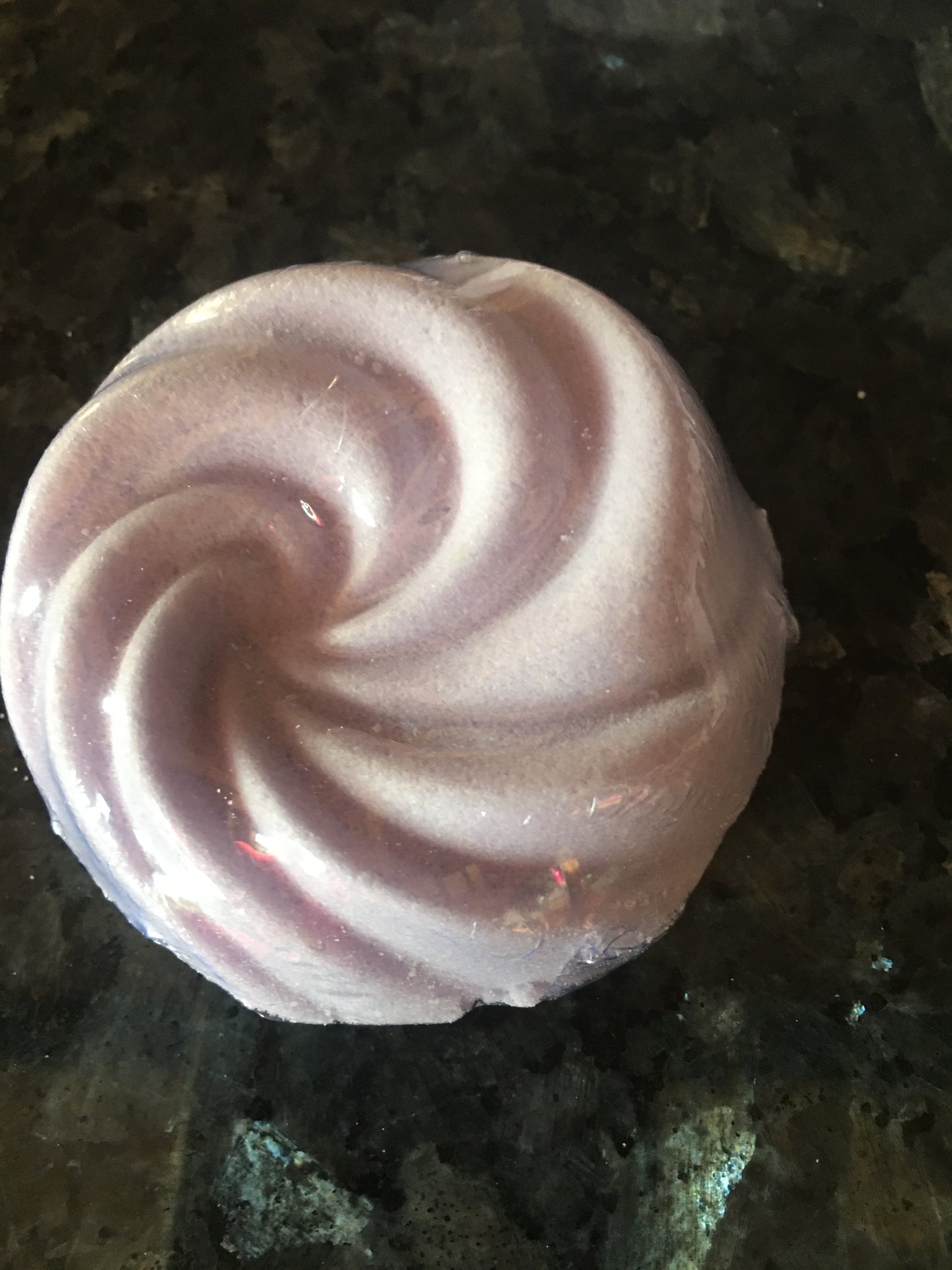 Handmade bath bomb swirl